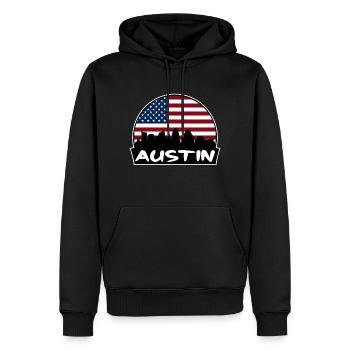 Austin Texas USA Flagge Skyline Silhouette Reisen - Männer Premium Bio Hoodie - Schwarz - Vorne - Nico (187cm)
