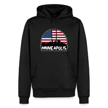 Minneapolis Minnesota USA Flagge Skyline Silhouette - Männer Premium Bio Hoodie - Schwarz - Vorne - Nico (187cm)