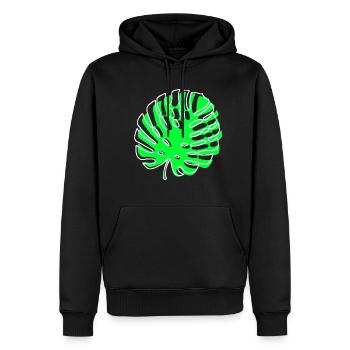 Monstera - Männer Premium Bio Hoodie - Schwarz - Vorne - Nico (187cm)