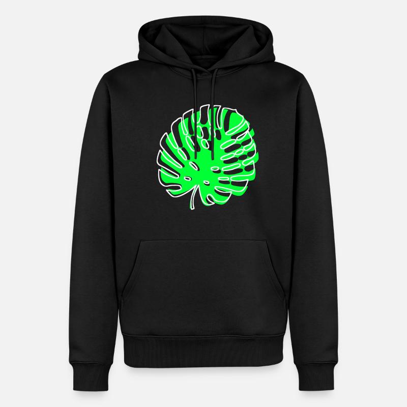 Monstera - Männer Premium Bio Hoodie - Schwarz
