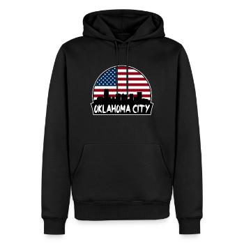 Oklahoma City Oklahoma USA Flagge Skyline Silhouette - Männer Premium Bio Hoodie - Schwarz - Vorne - Nico (187cm)