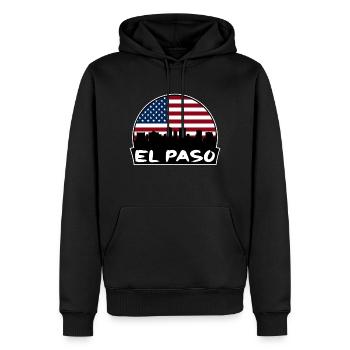 El Paso Texas USA Flagge Skyline Silhouette Reisen - Männer Premium Bio Hoodie - Schwarz - Vorne - Nico (187cm)