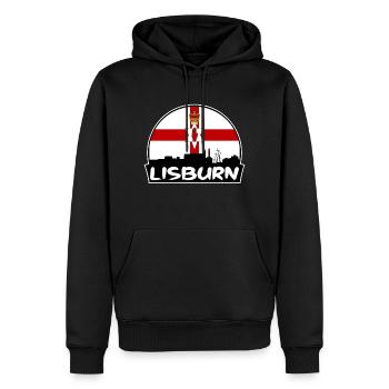 Lisburn Nordirland Flagge Skyline Silhouette T - Männer Premium Bio Hoodie - Schwarz - Vorne - Nico (187cm)