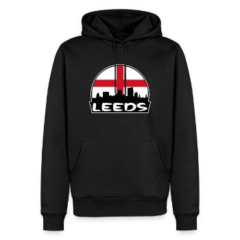 Leeds England Flagge Skyline Silhouette Reisen - Männer Premium Bio Hoodie - Schwarz - Vorne - Nico (187cm)