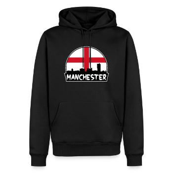 Manchester England Flagge Skyline Silhouette Reisen - Männer Premium Bio Hoodie - Schwarz - Vorne - Nico (187cm)