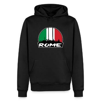 Rom Italien Flagge Skyline Silhouette Reisen - Männer Premium Bio Hoodie - Schwarz - Vorne - Nico (187cm)