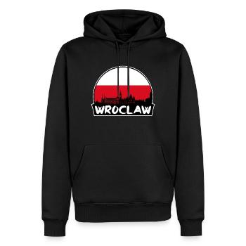 Breslau Polen Flagge Skyline Silhouette Reisen - Männer Premium Bio Hoodie - Schwarz - Vorne - Nico (187cm)