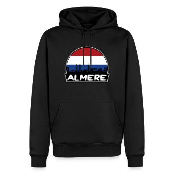 Almere Netherlands Flag Skyline Silhouette Travel - Men’s Premium Organic Hoodie - black - Front - Nico (187cm)