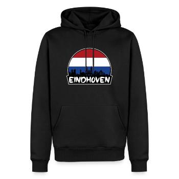 Eindhoven Pays-Bas Flag Skyline Silhouette - Sweat à capuche Premium bio Homme - noir - Devant - Nico (187cm)