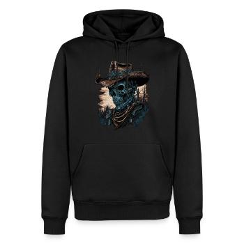 Zombie Cowboy - Männer Premium Bio Hoodie - Schwarz - Vorne - Nico (187cm)