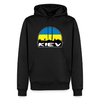 Kiew Ukraine Flagge Skyline Silhouette Reisen - Männer Premium Bio Hoodie - Schwarz - Vorne - Nico (187cm)