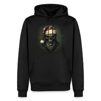 Zombie mit Weihnachtsmütze - Männer Premium Bio Hoodie - Schwarz - Vorne - Nico (187cm)