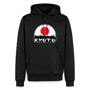 Kyoto Japan Flagge Skyline Silhouette Reisen - Männer Premium Bio Hoodie - Schwarz - Vorne - Nico (187cm)
