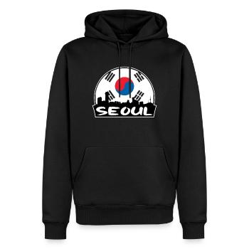 Seoul Südkorea Flagge Skyline Silhouette Reisen - Männer Premium Bio Hoodie - Schwarz - Vorne - Nico (187cm)