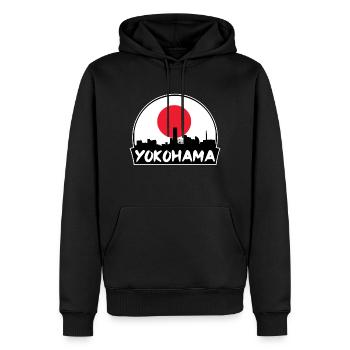 Yokohama Japan Flagge Skyline Silhouette Reisen - Männer Premium Bio Hoodie - Schwarz - Vorne - Nico (187cm)
