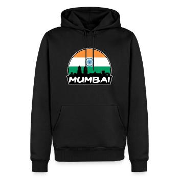 Mumbai Indien Flagge Skyline Silhouette Reisen - Männer Premium Bio Hoodie - Schwarz - Vorne - Nico (187cm)