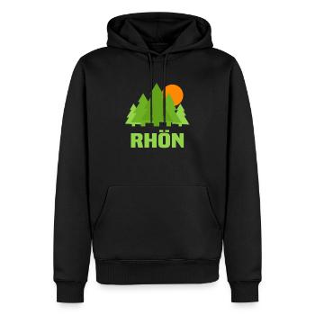 Rhön - Männer Premium Bio Hoodie - Schwarz - Vorne - Nico (187cm)