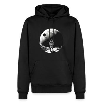Astrotnaut sur la Lune - Sweat à capuche Premium bio Homme - noir - Devant - Nico (187cm)