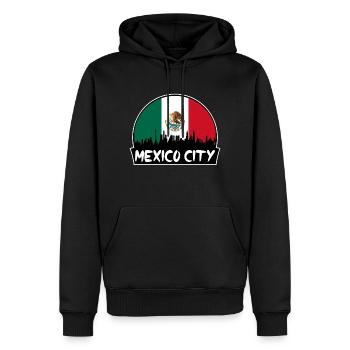 Mexiko-Stadt Mexiko-Flagge Skyline Silhouette Reisen - Männer Premium Bio Hoodie - Schwarz - Vorne - Nico (187cm)