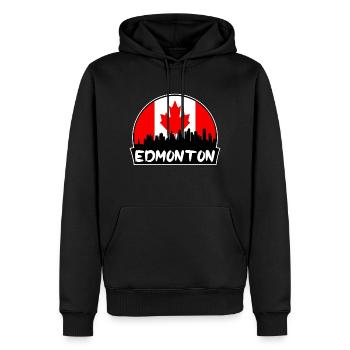 Edmonton Canada Flag Skyline Silhouette Travel - Sweat à capuche Premium bio Homme - noir - Devant - Nico (187cm)