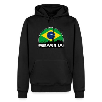 Brasilia Brasilien Flagge Skyline Silhouette Reisen - Männer Premium Bio Hoodie - Schwarz - Vorne - Nico (187cm)