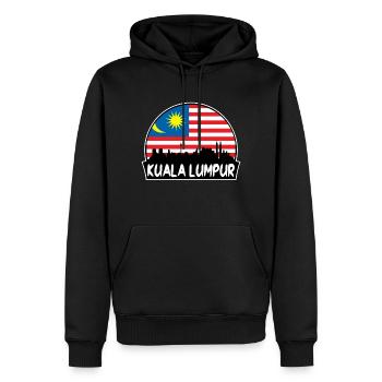 Kuala Lumpur Malaysia Flagge Skyline Silhouette Trav - Männer Premium Bio Hoodie - Schwarz - Vorne - Nico (187cm)