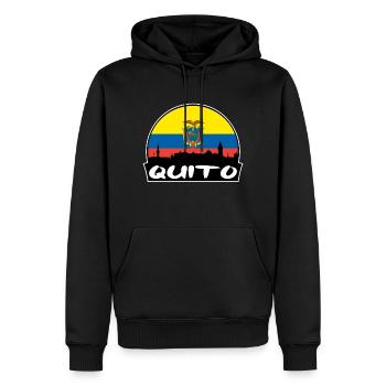 Quito Equador Flagge Skyline Silhouette Travel - Männer Premium Bio Hoodie - Schwarz - Vorne - Nico (187cm)
