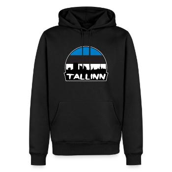 Tallinn Estland Flagge Skyline Silhouette Reisen - Männer Premium Bio Hoodie - Schwarz - Vorne - Nico (187cm)