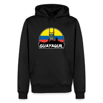Guayaquil Equador Flag Skyline Silhouette Voyage - Sweat à capuche Premium bio Homme - noir - Devant - Nico (187cm)
