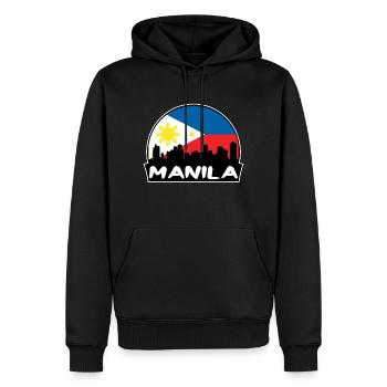 Manila Philippinen Flagge Skyline Silhouette Reisen - Männer Premium Bio Hoodie - Schwarz - Vorne - Nico (187cm)