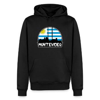 Montevideo Uruguay Flagge Skyline Silhouette Reisen - Männer Premium Bio Hoodie - Schwarz - Vorne - Nico (187cm)