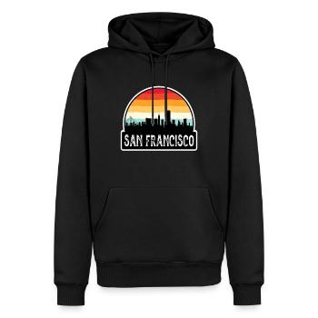 San Francisco Californie États-Unis Drapeau Skyline Travel S - Sweat à capuche Premium bio Homme - noir - Devant - Nico (187cm)