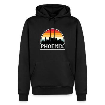 Phoenix, Arizona, drapeau des États-Unis, Skyline, souvenir de voyage - Sweat à capuche Premium bio Homme - noir - Devant - Nico (187cm)