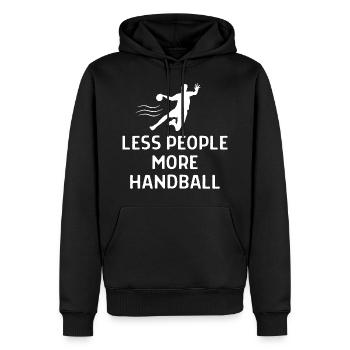 Un joueur de handball de handball dit cadeau - Sweat à capuche Premium bio Homme - noir - Devant - Nico (187cm)