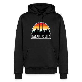 Atlantic City New Jersey États-Unis Flag Skyline Voyage S - Sweat à capuche Premium bio Homme - noir - Devant - Nico (187cm)
