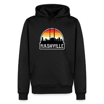 Nashville Tennessee USA Flagge Skyline Reisen Souven - Männer Premium Bio Hoodie - Schwarz - Vorne - Nico (187cm)