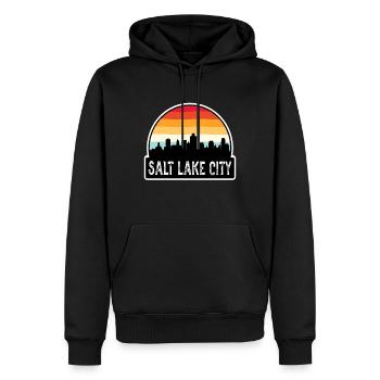Salt Lake City Utah USA Flag Skyline Travel Souven - Sweat à capuche Premium bio Homme - noir - Devant - Nico (187cm)