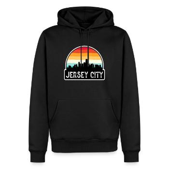 Jersey City New Jersey USA Flag Skyline Travel Sou - Sweat à capuche Premium bio Homme - noir - Devant - Nico (187cm)