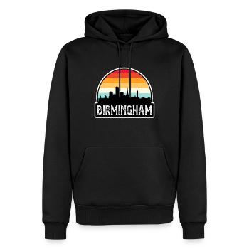 Birmingham Angleterre Flag Skyline Souvenir de voyage - Sweat à capuche Premium bio Homme - noir - Devant - Nico (187cm)