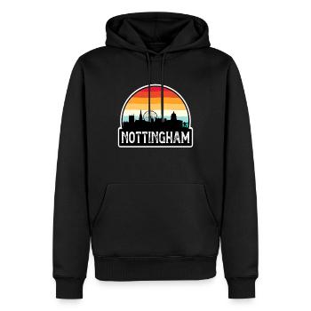 Nottingham England Flagge Skyline Reisesouvenir - Männer Premium Bio Hoodie - Schwarz - Vorne - Nico (187cm)