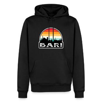 Bari Italie Flag Skyline Souvenir de voyage - Sweat à capuche Premium bio Homme - noir - Devant - Nico (187cm)