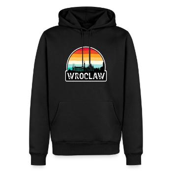 Breslau Polen Flagge Skyline Reisesouvenir - Männer Premium Bio Hoodie - Schwarz - Vorne - Nico (187cm)