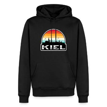 Kiel Allemagne Flag Skyline Souvenir de voyage - Sweat à capuche Premium bio Homme - noir - Devant - Nico (187cm)
