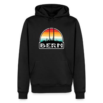 Bern Suisse Drapeau Skyline Souvenir de voyage - Sweat à capuche Premium bio Homme - noir - Devant - Nico (187cm)