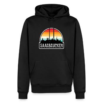 Souvenir de voyage du drapeau de l’Allemagne de Sarrebruck Skyline - Sweat à capuche Premium bio Homme - noir - Devant - Nico (187cm)