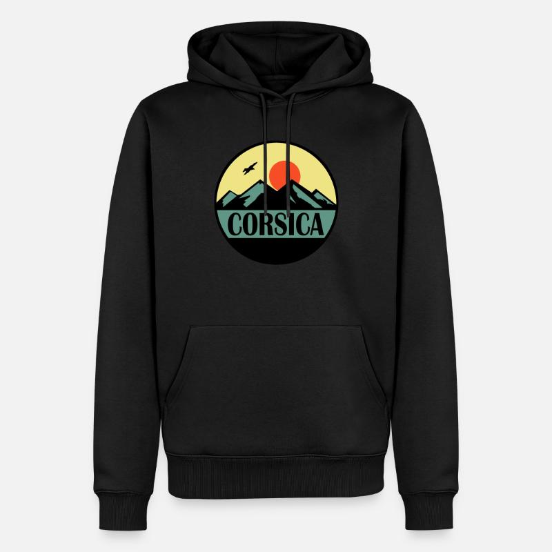 Corse - Sweat à capuche Premium bio Homme - noir