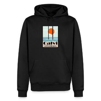 Calvi Korsika - Männer Premium Bio Hoodie - Schwarz - Vorne - Nico (187cm)