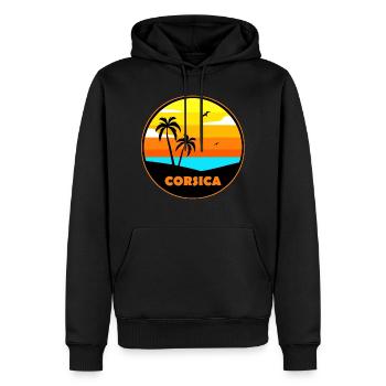 Corsica Korsika - Männer Premium Bio Hoodie - Schwarz - Vorne - Nico (187cm)