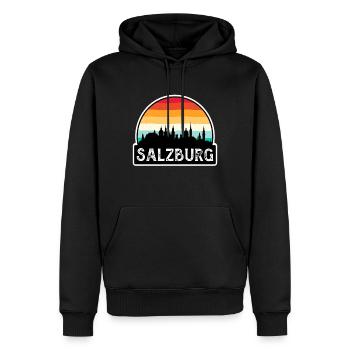 Salzbourg Autriche Flag Skyline Souvenir de voyage - Sweat à capuche Premium bio Homme - noir - Devant - Nico (187cm)
