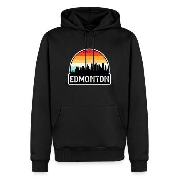 Edmonton Canada Flag Skyline Souvenir de voyage - Sweat à capuche Premium bio Homme - noir - Devant - Nico (187cm)